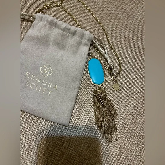 Kendra Scott Gold Necklace with Turquoise Pendant - Picture 3 of 5